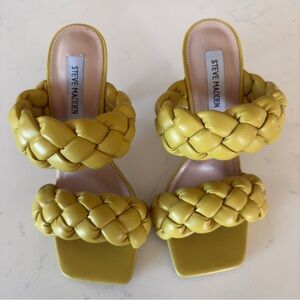 Steve Madden Kenley Heeled braided Sandal yellow Size: 7.5